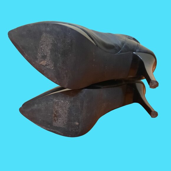 Y2K Aldo Black Leather Booties Ankle Boots Size 6 Pointed Toe Stiletto EUR 36 - Picture 15 of 16